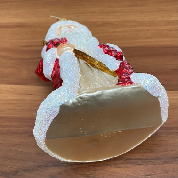 Glassware Art Studio Poland Santa Hand Blown Handcrafted Mercury Glass Ornament - Picture 9 of 16